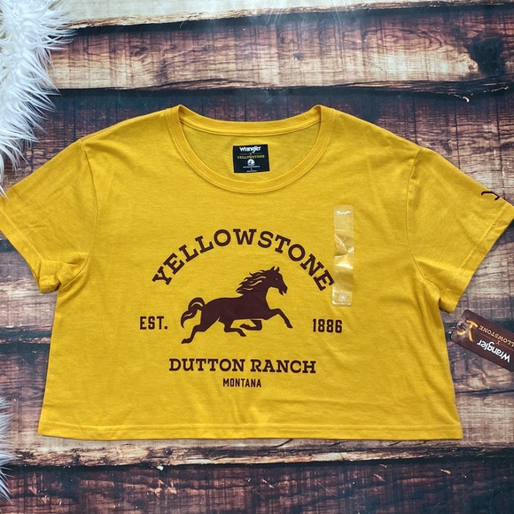 RELISTED Wrangler Yellowstone Crop Top Yellow Cowgirl - Picture 3 of 7
